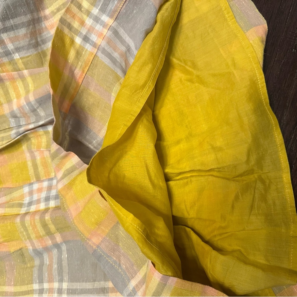Fossil Yellow Gray Plaid Cotton Skirt Size Medium - Picture 4 of 5